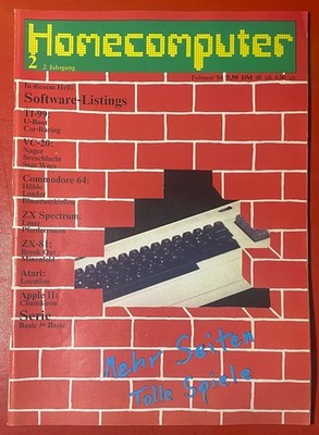 Computer-Magazin ''HOMECOMPUTER'' 2.Jahrgang 1984 Nr.2 mit Spielen zum Abtippen