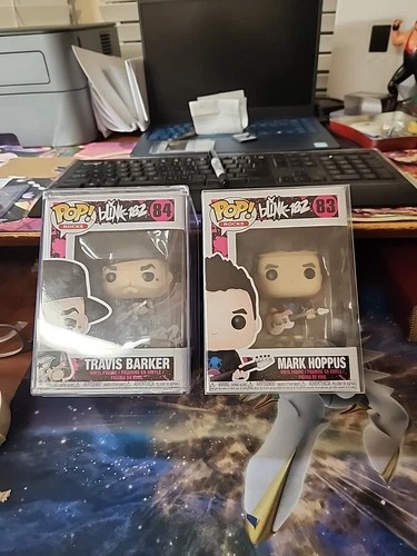 Blink 182 Funko Pop Rocks Lot Travis Barker 84 Mark Hoppus 83 With  Protectors