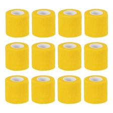 2" x 177" 12 Pcs Self Adhesive Bandage Wrap Elastic Self Tape Yellow