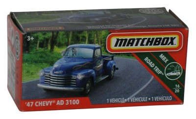 Matchbox MBX Straße Trip 16/20 (2018) Power Grabs Kiste Blau '47 Chevy Ad 3100