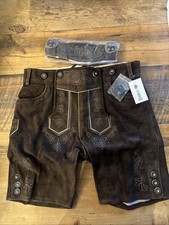 NEW Bavarian Oktoberfest Lederhosen Shorts Antique Brown Tracht KAISER NWT 38