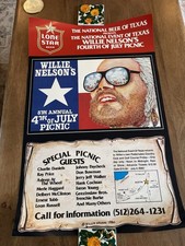 WILLIE NELSON POSTER 4th JULY PICNIC POSTER 1980 AUSTIN TEXAS RARE