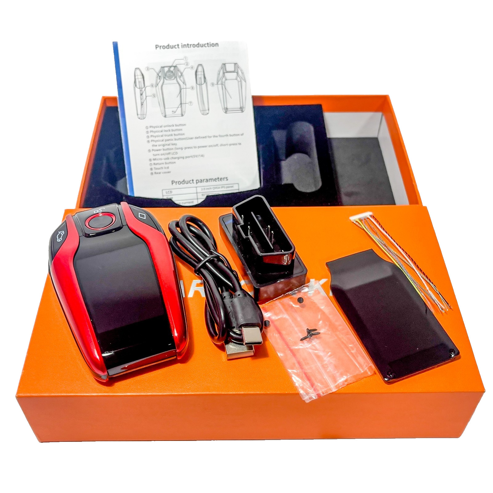 Smart LCD Car Key Touch Screen PKE Keyless Entry Kit OBD Adapter Universal Fob