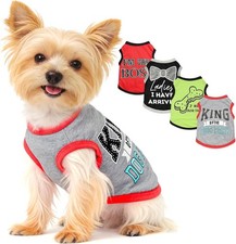 4 Pieces Dog Clothes for Small Dogs Boy Dog Shirt Puppy Clothes for Chihuahua Yo