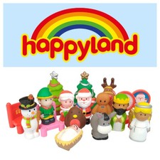 ELC Happyland Christmas Figures Santa Reindeer Sleigh Nativity Toys