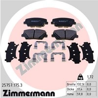 Zimmermann BremsbeläGe Vorne FüR KIA Carens IV Hyundai Santa Fé III Nexo