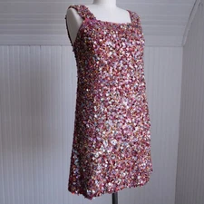 Modern ALEXIS candy sequined silk mini party dress