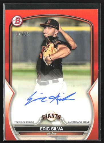 Eric Silva 2023 Bowman Prospect Orange Auto /25 #PPA-ES San Francisco Giants