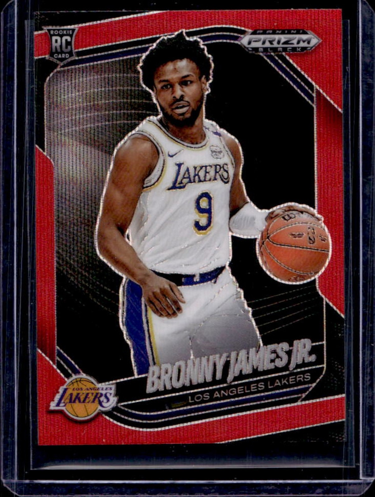 2024-25 Panini Prizm Black Bronny James Jr. RC Ruby Wave Prizm #94 Lakers