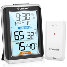 Wireless Indoor/Outdoor Thermometer Hygrometer, Digital Temperature Humid...