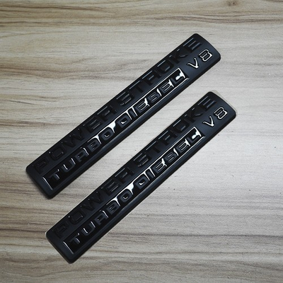 #ad 2Pc Left Right Door Emblems Badges Fit Power Stroke Turbo Diesel V8 Gloss Black $20.39