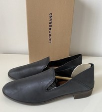 Lucky Brand Cahill Women's Size 8M Black Saratoga Leather Loafers