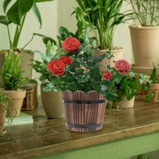 Fioriera a botte in legno, contenitore per composizioni floreali, regalo,