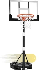 WIN.MAX Basketball Hoop Outdoor with Shatterproof Backboard and Larger Grey 