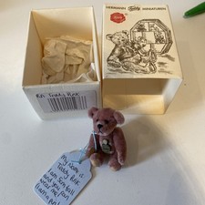 Hermann Miniatur kleiner 5cm rosa Bär Pin An...