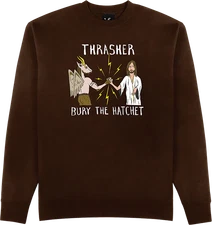 THRASHER TOY MACHINE BTH CREWNECK SWEATSHIRT XLARGE-DK.CHOCOLATE