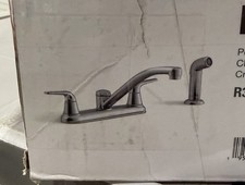 Sterling Passera Two Handle Polished Chrome Kitchen Faucet Side Sprayer Included