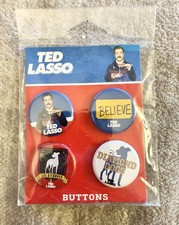 Ted Lasso 4 Button Pin Set New Sealed Ata-Boy Believe Diamond Dogs Richmond