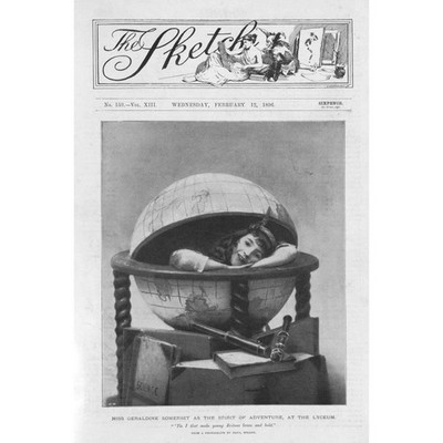 Geraldine Somerset als Spirit of Adventure im Lyceum Theatre - Antikdruck 1896