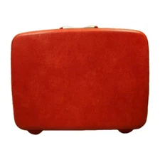 Vintage Samsonite Silhouette Suitcase Hardcover Carry On Red with Key 20x15x8 