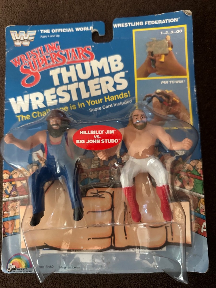 LJN WWF WWE Wrestling Superstars Thumb Wrestlers Hillbilly Jim vs