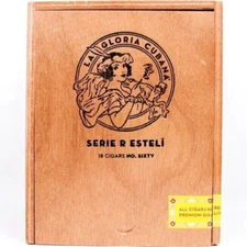 La Gloria Cubana No. Sixty Serie R Empty Wooden Cigar Box 6.5" x 5.25 x 4"