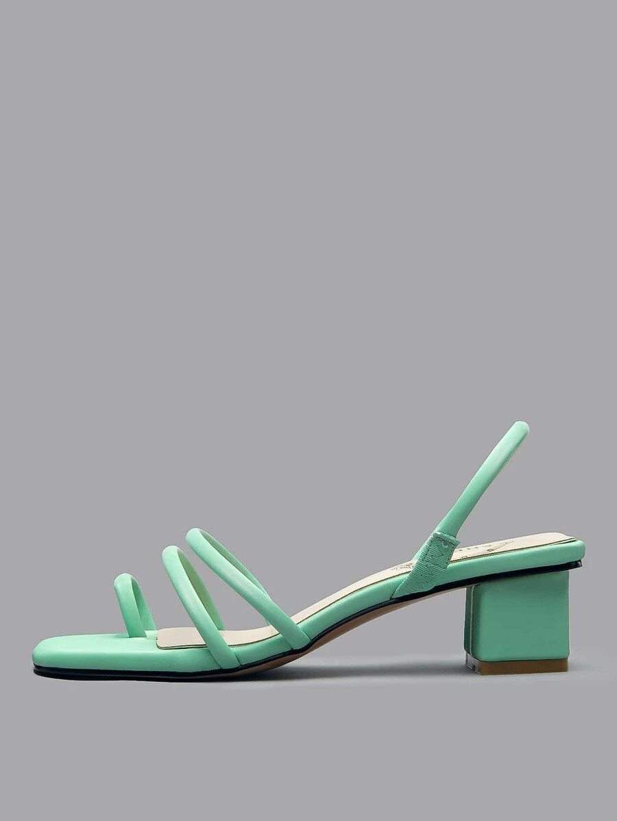 SHEIN Slingback Chunky Heeled Sandals MINT GREEN Size (Fits like a 