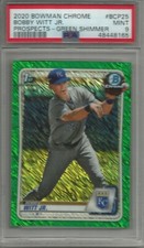 Bobby Witt Jr.  2020 Bowman Chrome Green Shimmer Refractor Rookie #21/99 PSA 9
