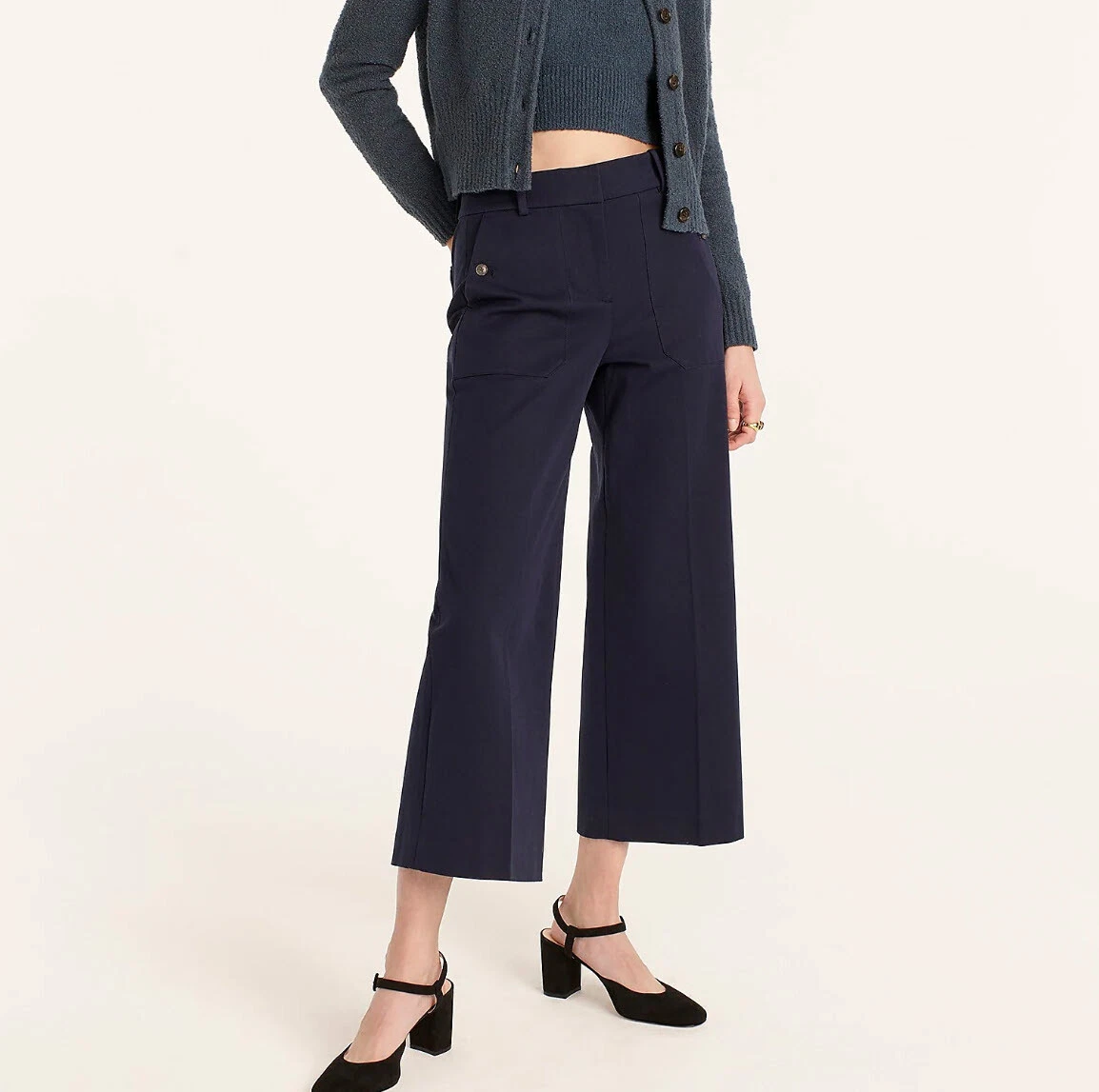 j crew wide leg cropped pants