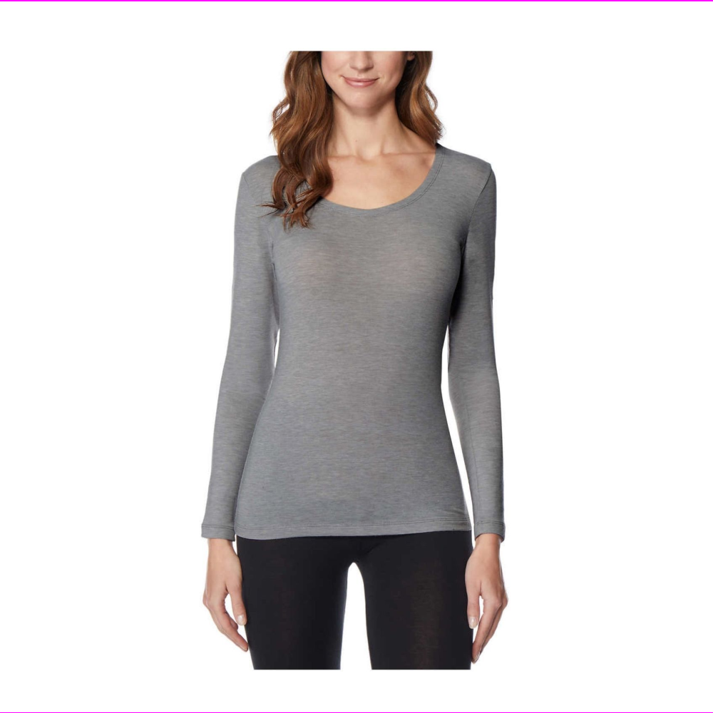 32 Degrees Women's Heat Base Layer Long Sleeve Scoop Neck Shirt L.H.Gray Size S eBay