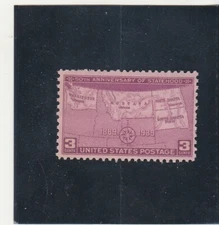 Scott # 858  US Map of Dakota Montana Washington  M/NH  O/G 