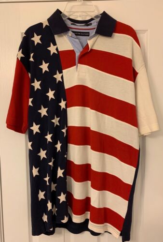 90’s Vintage Tommy Hilfiger American Flag Polo Siz