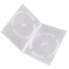 50 Clear Transparent 7mm Slim Double 2 Disc CD DVD Movie Case Storage Box