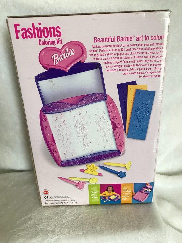 New VTG 2000 Mattel Barbie Studio Fashions Coloring Activity Kit RARE ...