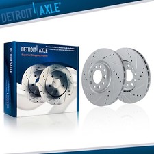 Rear Drilled Slotted Disc Brake Rotors Replacement for Jeep Wrangler Gladiator