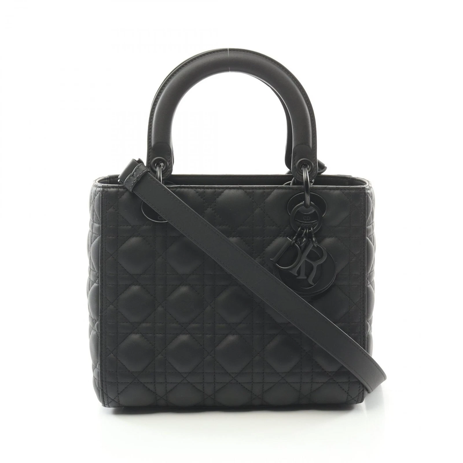 Sac à main bandoulière Dior LADY DIOR 2 voies M0565SLOI cuir noir occasion femme
