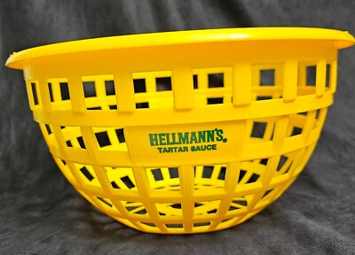 Hellmann's Tartar Sauce Yellow Basket Display for Lemons Plastic 12x6'' Rare VGUC