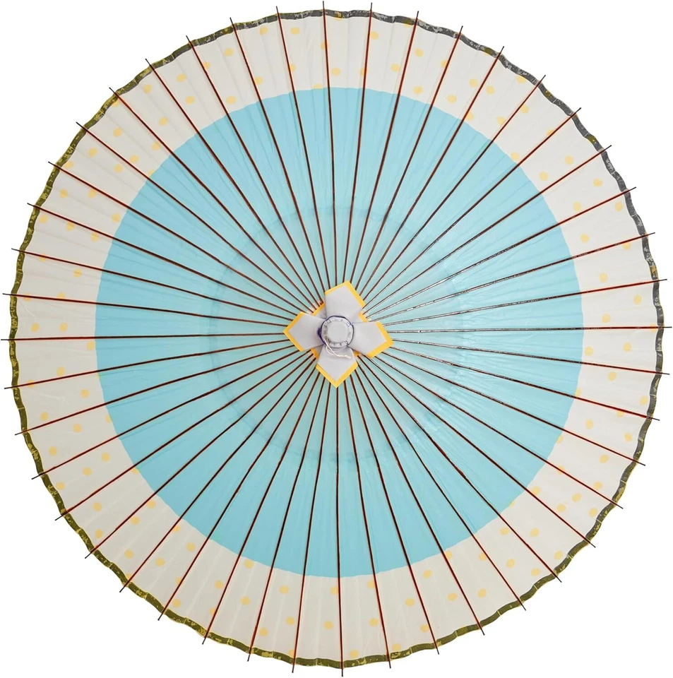 YAMAMOTO Traditional Japanese Janome Umbrella Turquoise Paper Bamboo Rain Japan - Изображение 4 из 4