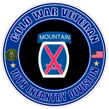 Cold War Veteran 10th Infantry Division Bumper Sticker Military Vinyl Decal 5"