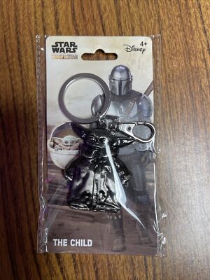 Star Wars The Mandalorian 3D Grogu The Child Metal Keychain Silver #28956 Disney