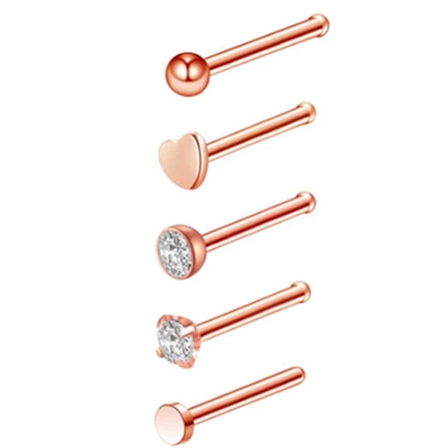 5-30PCS Surgical Steel Nose Stud Ring 20G Tiny Screw L Bend Straight Bone Studs - Picture 7 of 21