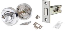 Polished Chrome Turn & Release Set for Bathroom Lock + Deadbolt