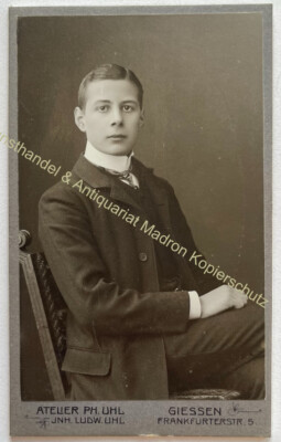orig. CDV photo photograph man gentleman fashion around 1895 Uhl Giessen