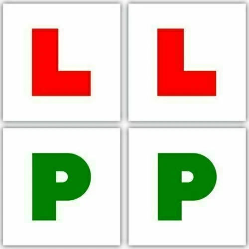 4PC MAGNETIC L & P PLATES CAR LEARNER SIGN STICKERS VEHICLE STICKER