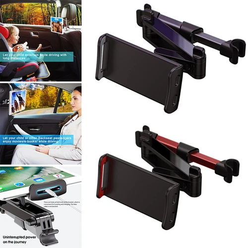 Adjustable 4-12'' Mobile Phone Holder Tablet Stand Car Headrest Mount Back Seat