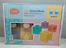 Yzata Infant Soft Stacking Blocks & Sensory Bath Toys for 6M + 12 Block