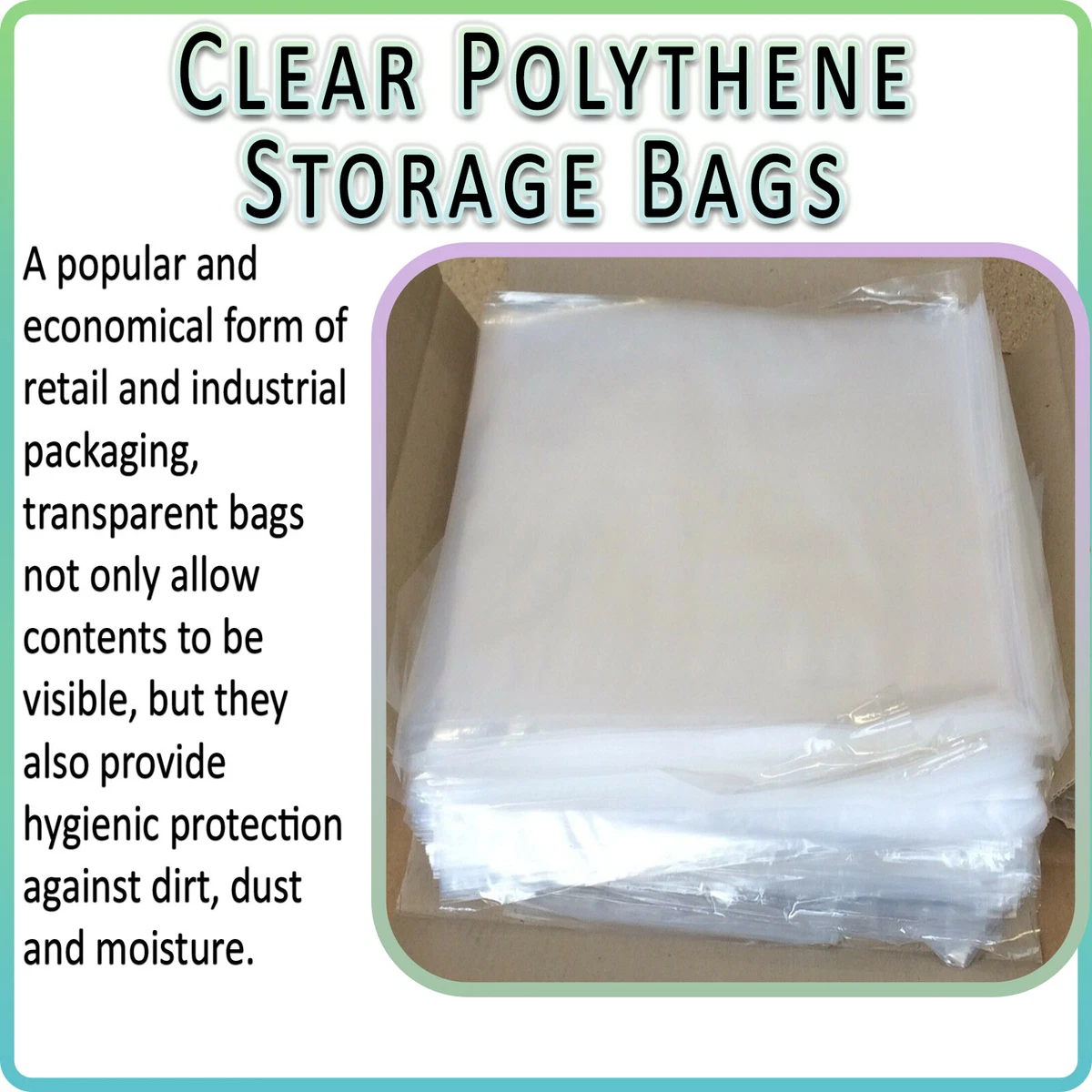 CLEAR FOOD GRADE PLASTIC CRAFTS BAG POLYTHENE FREEZER STORAGE SANDWICH BAGS