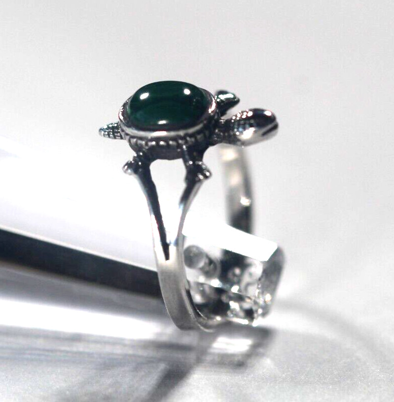 Vintage Southwest Solid Sterling Silver Malachite… - image 6