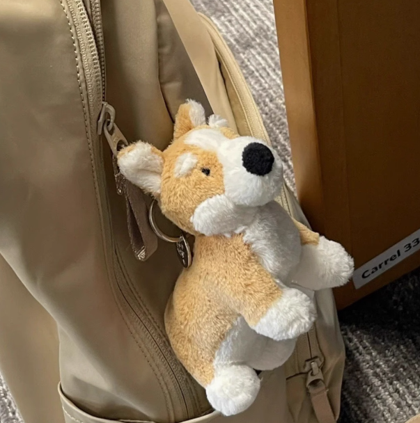 Jellycat Betty Corgi Dog Bag Charm Clip Key Chain Soft Plush Tan