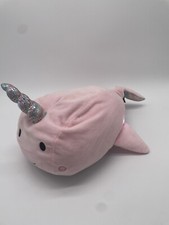 FAO Schwarz Glow Brights Pink Plush 17  Narwhal with LED Lights  Sound